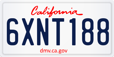 CA license plate 6XNT188