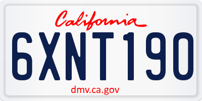 CA license plate 6XNT190