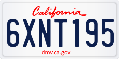 CA license plate 6XNT195