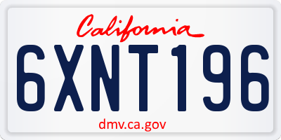 CA license plate 6XNT196