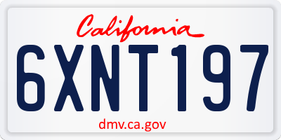 CA license plate 6XNT197