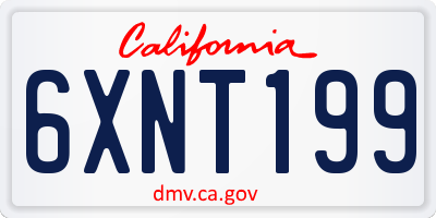 CA license plate 6XNT199
