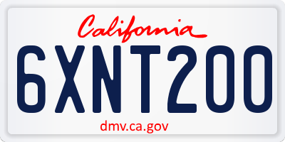 CA license plate 6XNT200