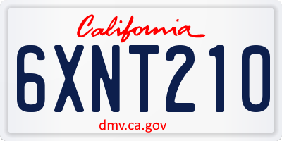 CA license plate 6XNT210