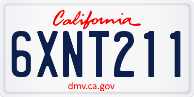 CA license plate 6XNT211