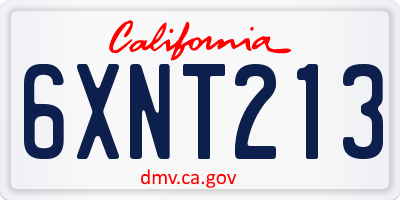 CA license plate 6XNT213