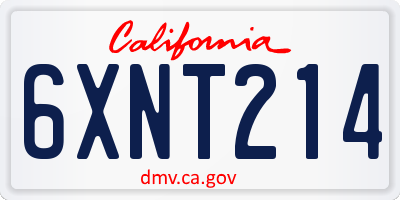 CA license plate 6XNT214