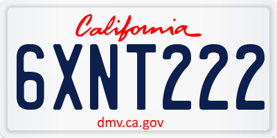 CA license plate 6XNT222