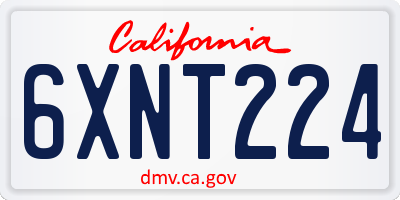 CA license plate 6XNT224