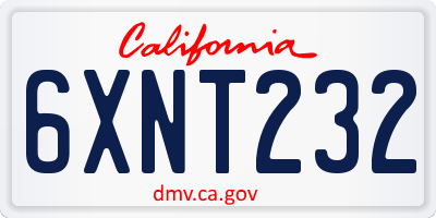 CA license plate 6XNT232