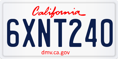 CA license plate 6XNT240