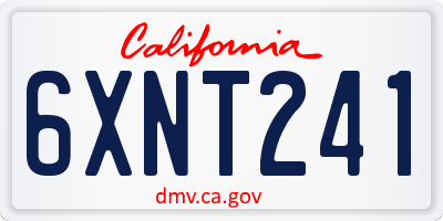 CA license plate 6XNT241
