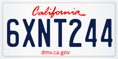 CA license plate 6XNT244