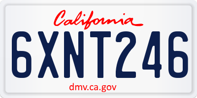 CA license plate 6XNT246