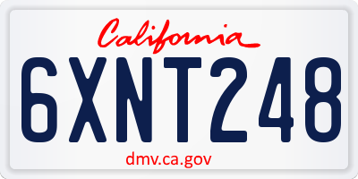CA license plate 6XNT248