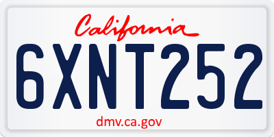 CA license plate 6XNT252