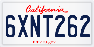 CA license plate 6XNT262