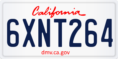 CA license plate 6XNT264