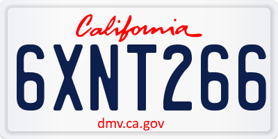 CA license plate 6XNT266