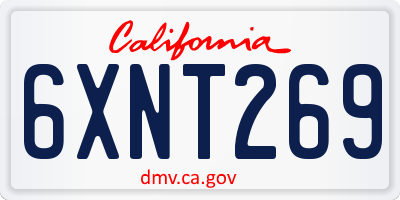 CA license plate 6XNT269