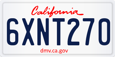 CA license plate 6XNT270