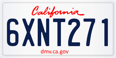 CA license plate 6XNT271