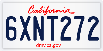CA license plate 6XNT272