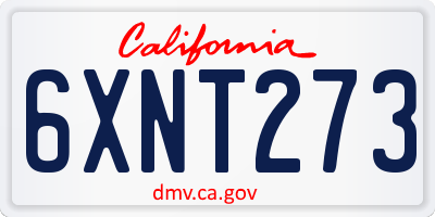 CA license plate 6XNT273