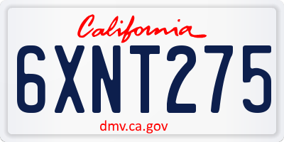 CA license plate 6XNT275