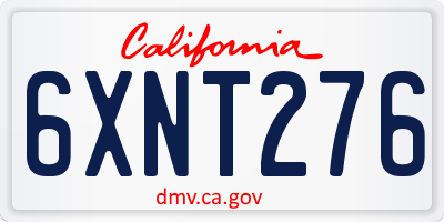 CA license plate 6XNT276
