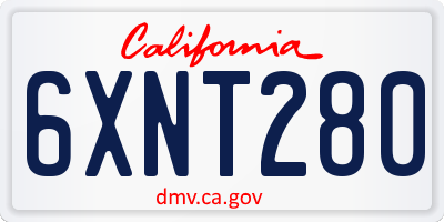 CA license plate 6XNT280