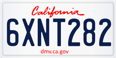 CA license plate 6XNT282