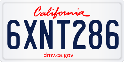 CA license plate 6XNT286