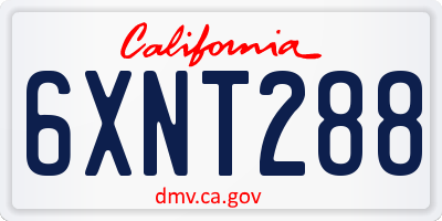 CA license plate 6XNT288