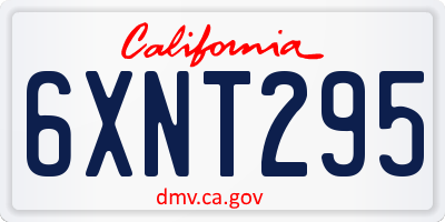CA license plate 6XNT295