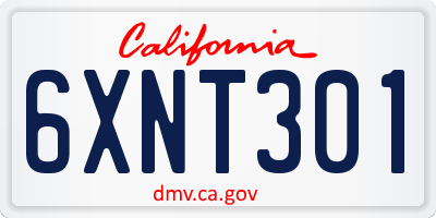 CA license plate 6XNT301