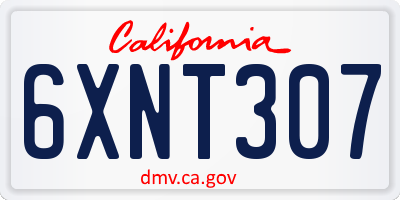 CA license plate 6XNT307