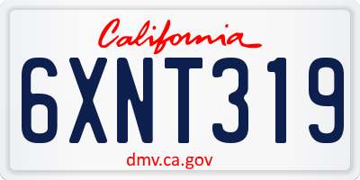 CA license plate 6XNT319