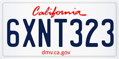CA license plate 6XNT323