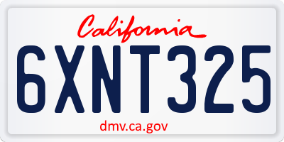 CA license plate 6XNT325