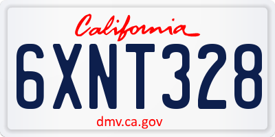 CA license plate 6XNT328