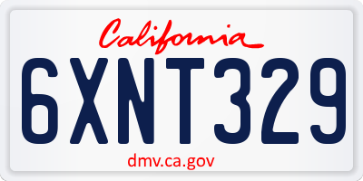 CA license plate 6XNT329