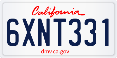 CA license plate 6XNT331