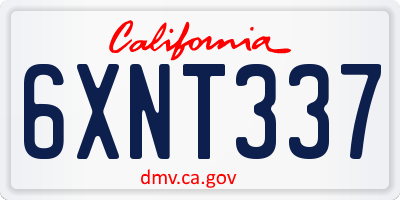 CA license plate 6XNT337