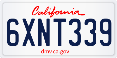 CA license plate 6XNT339