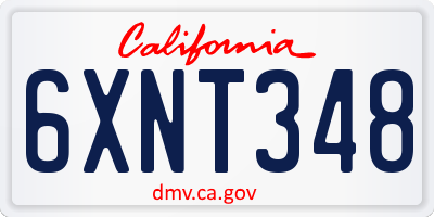 CA license plate 6XNT348