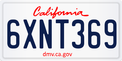 CA license plate 6XNT369