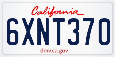 CA license plate 6XNT370