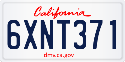 CA license plate 6XNT371