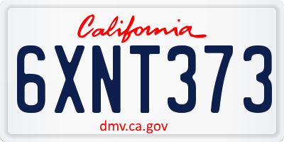 CA license plate 6XNT373